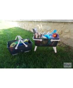 2 Paniers Kajo 15L Gris / Rose Pastel