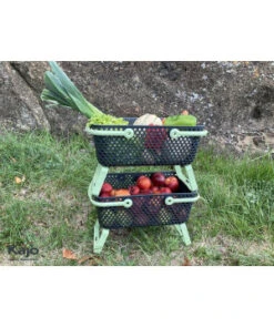 2 Paniers Kajo 15L Gris / Tilleul