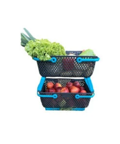 2 Paniers Kajo 15L Gris / Turquoise