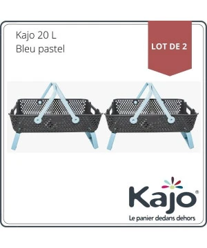 2 Paniers Kajo 20L Gris / Bleu Pastel