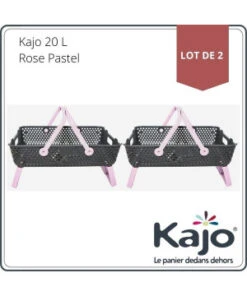 2 Paniers Kajo 20L Gris / Rose Pastel