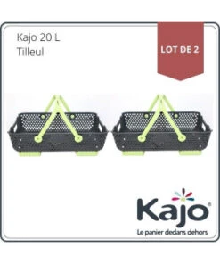 2 Paniers Kajo 20L Gris / Tilleul