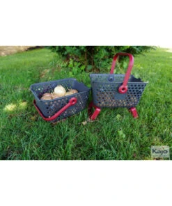 2 Paniers Kajo 4L Gris / Cerise