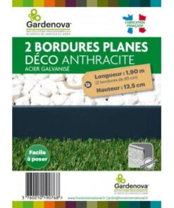 2 X BORDURES PLANES DECO EN ACIER ANTHRACITE