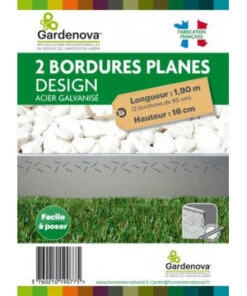 2 X BORDURES PLANES DESIGN EN ACIER GALVA