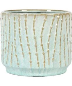 Cache Pot Brava D17 H14.5 Ceramique Bleu