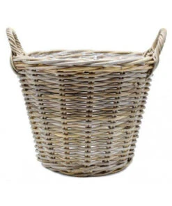 CACHE POT D50 H45/53CM ROTIN NATUREL GRIS