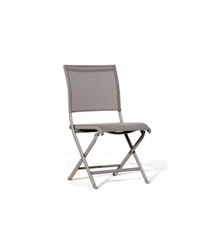 CHAISE ELEGANCE PLIANTE ALU TAUPE/T