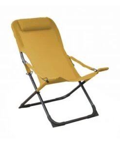 CHAISE PLIANTE RELAX EASY - GRAPHITE/MOUTARDE