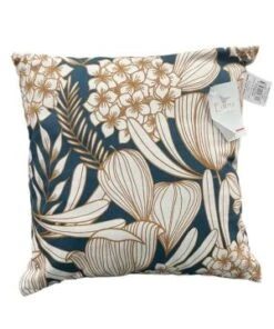 COUSSIN DECO 40X40 DEHOUSSABLE ORTANCCE PETROLE