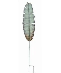DECO FEUILLE SUR BATON 24X1.9X141CM METAL