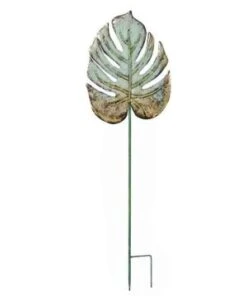 DECO FEUILLE SUR BATON 27X1.9X90CM METAL