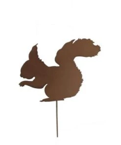 Ecureuil A Planter Metal Rouille 26
