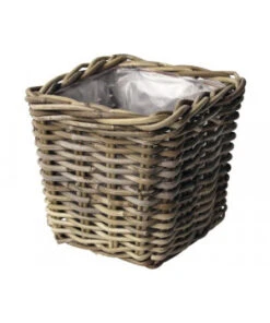 JARDINIERE ROTIN GRIS 27X27 H25