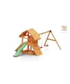 PORTIQUE BUFFALO Balançoire Double Toboggan