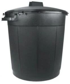 Poubelle Immeuble + Couvercle 80 Litres Noir
