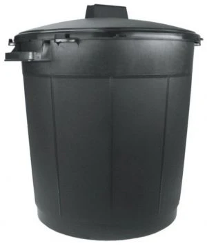 Poubelle Immeuble + Couvercle 80 Litres Noir