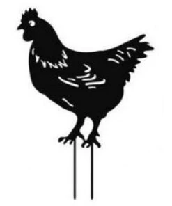 Poule A Planter Metal Rouille 26