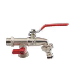 ROBINET 2 SORTIES 1/4 TOUR LAITON 1/2X3/4